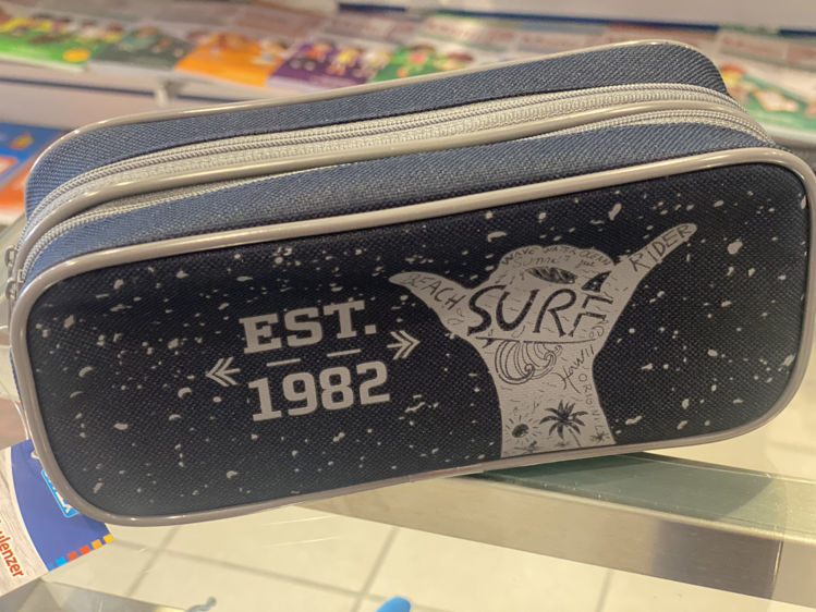 Picture of 1281-PENCIL POUCH 2 ZIPS -DOUBLE POUCH -HIGH QUALITY